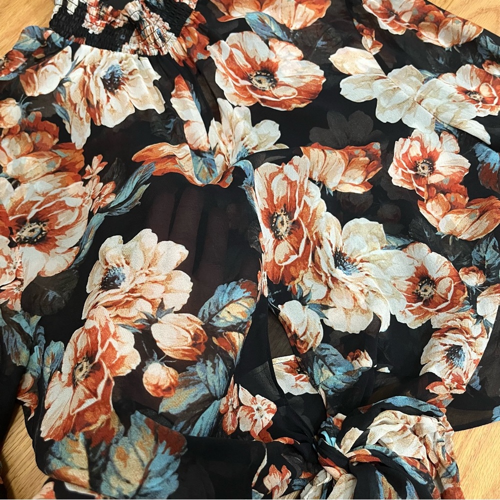 Nicholas Dark Floral Silk Blouse - Picture 11 of 14